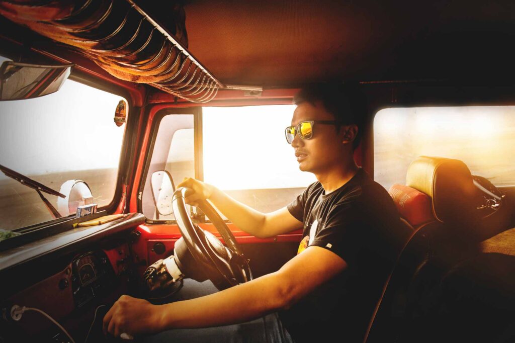 Polarised sunglasses can reduce glare when driving